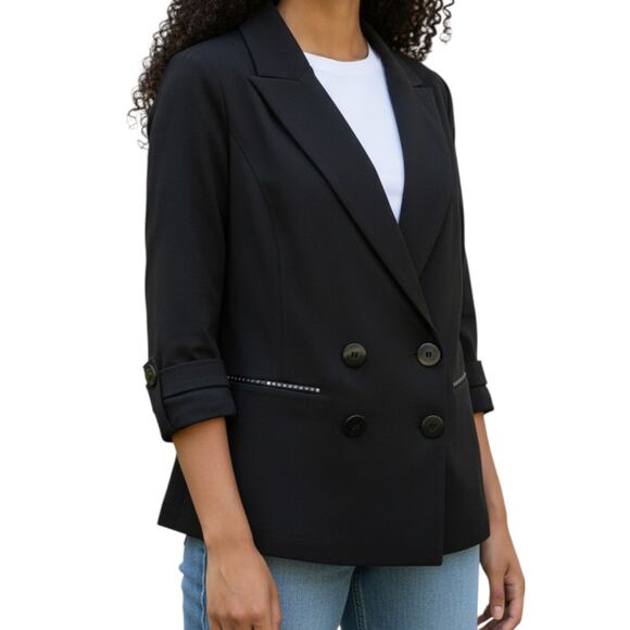 Cache Jackets & Blazers - Vintage Cache Black Blazer Womens Sz Large Y2K Power Dressing Parisian Chic